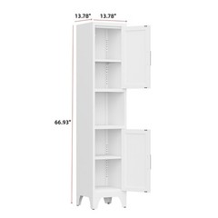 61”H Farmhouse Kitchen Pantry Cabinet with Shelves Metal Cabinet for Home,office