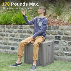 Outdoor Storage Box 31 Gallon Deck Box Indoor and Outdoor Use Waterp…