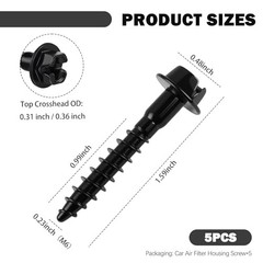 5PCS Car Air Filter Housing Screws Replacement OEM 11549031,Sturdy Cars Air