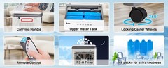 Portable Evaporative Cooler Swamp Cooler 3-in-1 5.28 Gal 7.5H Timer Humidifier