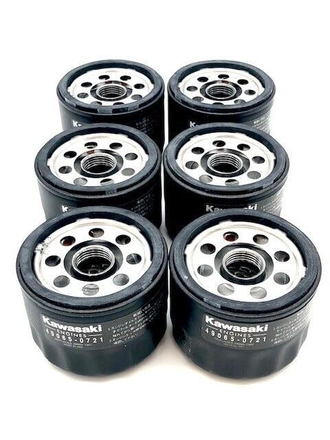 Qty (6) Oil Filter Compatible with Kawasaki 49065-0721 Replaces 49065-7007