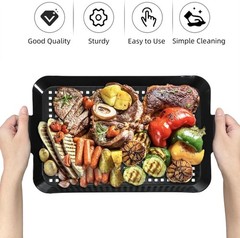 Ultimate BBQ Experience: 2-Pack Nonstick Grill Pans with Raised Handles & Design