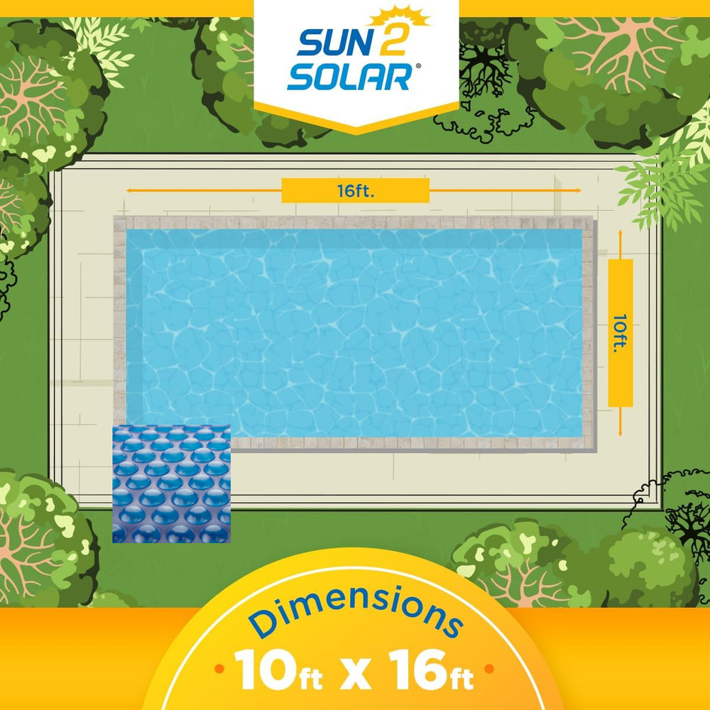 Sun2Solar 1200 Series Rectangle Swimming Pool Solar Cover Blanket – Choose Size
