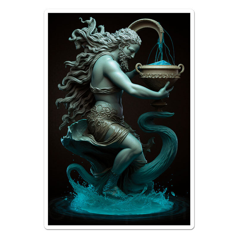Aquarius Zodiac Sign, Vinyl Decal Sticker, Indoor Outdoor, 3 Sizes, #11628