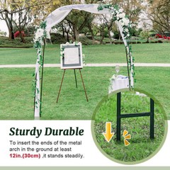 2.4M Wedding Arch Metal Garden Arch Garden Arbor Trellis For Climbing Plants