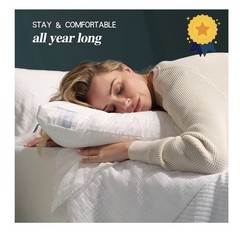 Nuzzle Cooling Adjustable Pillow for Side Queen Size (Set of 2), White