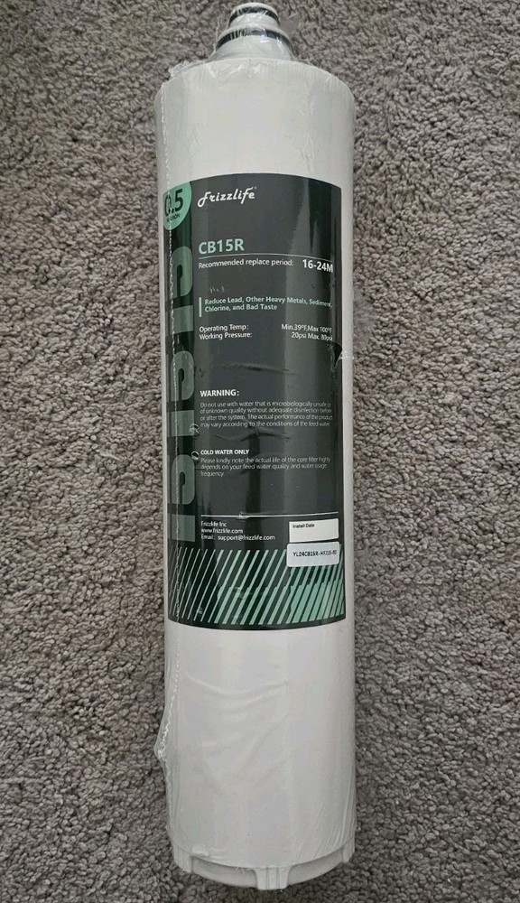 Frizzlife CB15R-HF Replacement Housing Kit With CB10R Filter Cartridge Inside
