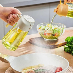 450ML Glass Oil Sprayer Bottle 2 in 1 Cooking Dispenser for Olive Oil