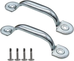 Garage Door Bottom Lift Handle 2 Pack Heavy Duty Iron Silver Replacement Door…