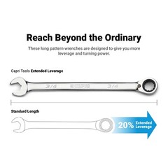 Capri Tools 120-Tooth Ultra-Smooth Reversible Ratcheting Wrenches Set, SAE