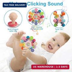 Baby Montessori Sensory Toys for 0-6 6-12 Months, Baby Teether Teething Toys