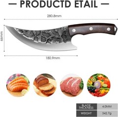 Forged Serbian Butcher Knife High Carbon Steel Meat Cleaver Chopping Knife
