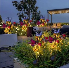 Butterfly Solar Stake Lights Outdoor Garden landscape Lamp Decor Waterproof
