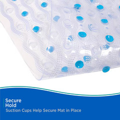 15.5 In. W X 27.5 In. L Vinyl Semi-Brushed Inside-The-Tub Bath Mat in Clear/Blue