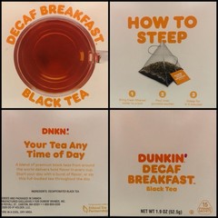 Dunkin Decaf Breakfast Black Tea 3 Box 45 tea bags Decaffeinated Anytime Of Day
