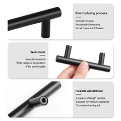 Black Modern Cabinet Handles T Bar Stainless Steel Kitchen Drawer Cabinet Pulls