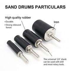 16 PACK 2″ Blue Zirconia Sanding Drums and Sleeves Set with 1/4”Shank For Drill