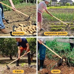 Heavy Forged Eye Hoe Duty Digging Fork Steel Farmer Garden Yardwork NO Handle