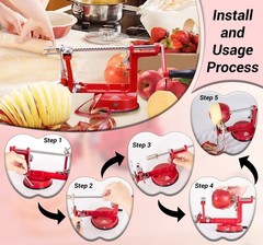 3 in 1 Heavy Duty Fruit Peeler Apple Peeler Corer Slicer Potato w/ Suction Base