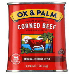 Ox & Palm Corned Beef original chunky Style in Tapered Can 11.5 oz can.