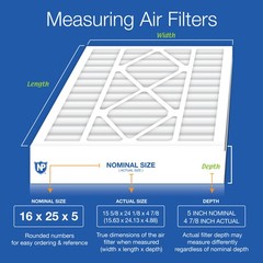 Air Bear 16x25x5 (4 7/8) Replacement 255649-105 MERV 10 Air Filters 2 Pack