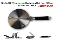 Foldable Embossed Induction Hob Heat Diffuser 8 in Plate Converter Disk Lock