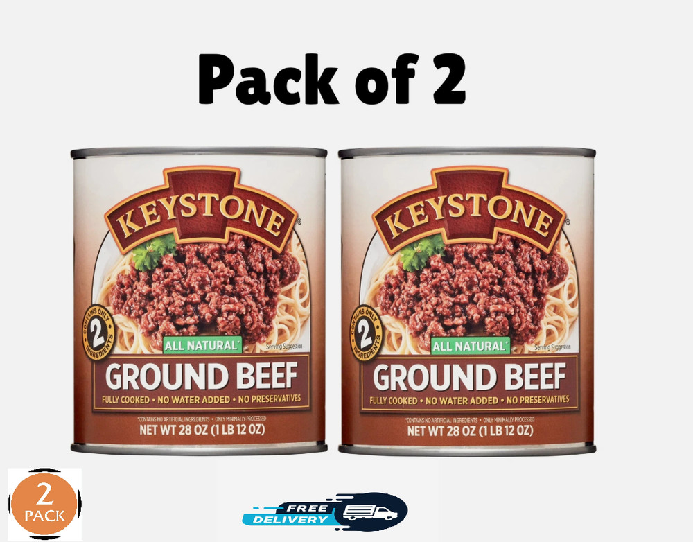 Keystone All natural Ground Beef 28 oz Can, (PACK OF 2) Free Shipping