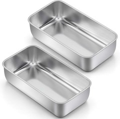 2 Pack Bread Loaf Pans for Baking Bread, 9x5Inch Stainless Steel Meatloaf Bak…
