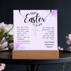 Easter Religious Gift Bundle, Cross Necklace Gift, Easter Sign Decor, Christian