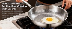 Titanium Pan Frying Pans for Cooking Non Stick with Lid 11.81in Upgraded
