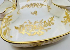 Hammersley England ‘Golden Tansy’ 10.25” Strawberry Basket Sugar Bowl & Creamer
