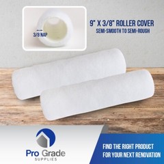 Pro Grade 9″ All Purpose 3/8″ Roller Cover Set Wall Painting Roller Naps