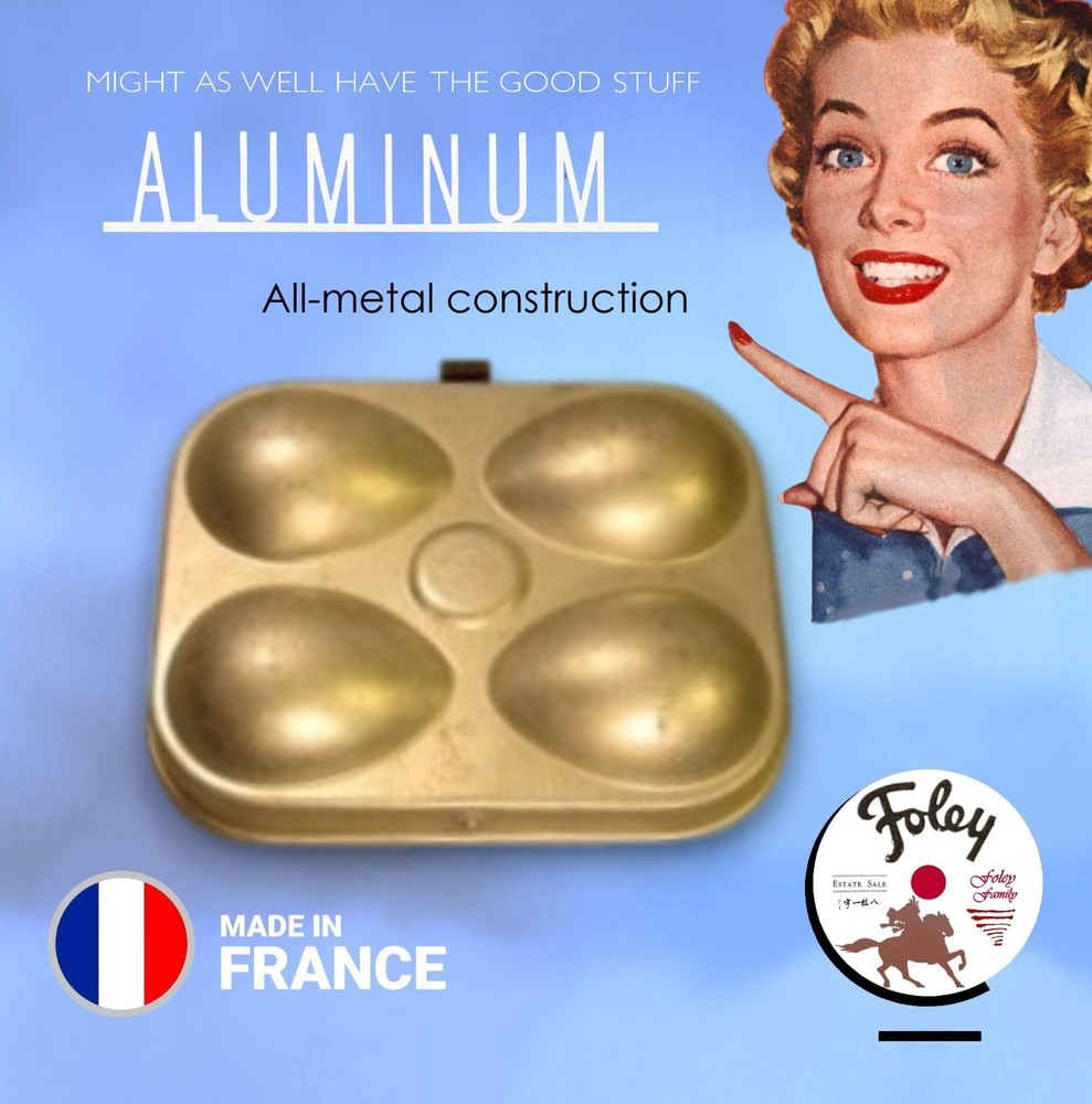 Vintage Egg Carrier Holder Aluminum Camping Metal Storage Box France Lightweight