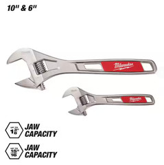 New !Milwaukee 6 in. and 10 in. 2-Piece Adjustable Wrench Set, 48-22-7400