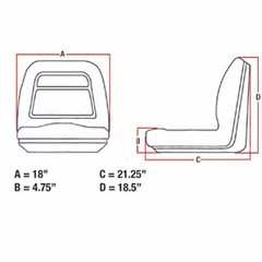 Yellow High Back Seat Fits John Deere Lawn Mower Models L118 L120 L130 L135 L145