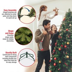 7.5 ft Unlit North Valley Spruce Artificial Christmas Tree, 1,346 Tips, Inclu…