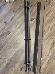 Double Curtain Rod Set 1.56in Aluminum Silver w/ Ball Finials & Brackets