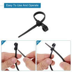500Pcs 4 Inch 40 Lbs Mount Head Cable Zip Ties Self-Locking Nylon Zip Black