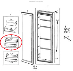 Refrigerator Door ( Upper ) Bin RS25H5111SR, RS25H5111SR/AA, RS25H5111SR/AA-0000