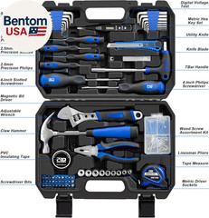 179-Piece Home Tool Kit, General Household Hand Tool Set with Portable Storage B