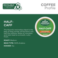 Green Mountain Coffee Half-Caff, Keurig K-Cup Pod, Medium Roast, 96 Count