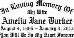 In Loving Memory Of – Personalized Wide Sticker Decal – Up to 5 Lines – 3 Sizes