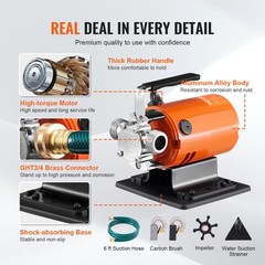VEVOR Water Transfer Removal Pump Portable Utility Pump 120V 360 GPH 1/10HP Hose