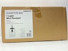 Hampton Bay Mullins 6.75 in. 1-Light Coal Mini Pendant Hanging Light