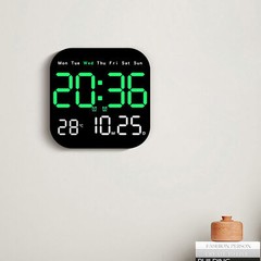 LED Large Digital Wall Clock Remote Control Temperature Date Week Display Set