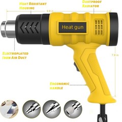 Electric Heat Gun 2000W Hot Air Gun Stepless Temperature Heater + 4 Nozzles Tool