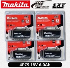 Genuine 4 Pack Makita BL1860B-2 18V LXT Lithium‑Ion 6.0Ah Battery USA-Ship