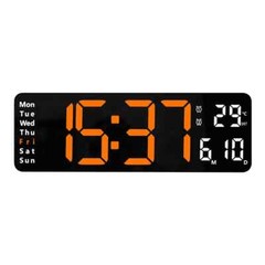 Large LED Digital Wall Clock Remote Control Temp Date Week Display Memory Watch