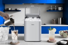 Midea Countertop Bullet Ice Maker 26.5 lb 2 Sizes Fast 6‑Min Ice Auto‑Clean Port