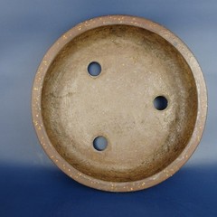Bonsai Pot Heian Kosen Terracotta Studded Round Medium 26.3cm 10.3in Vintage JPN